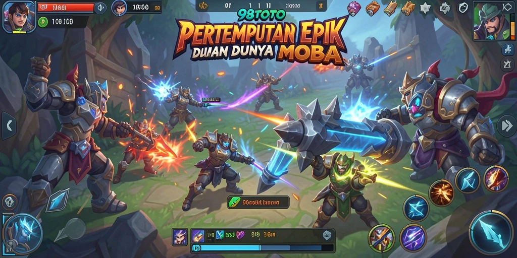 Tampilan menarik dari gameplay MOBA di 98TOTO.