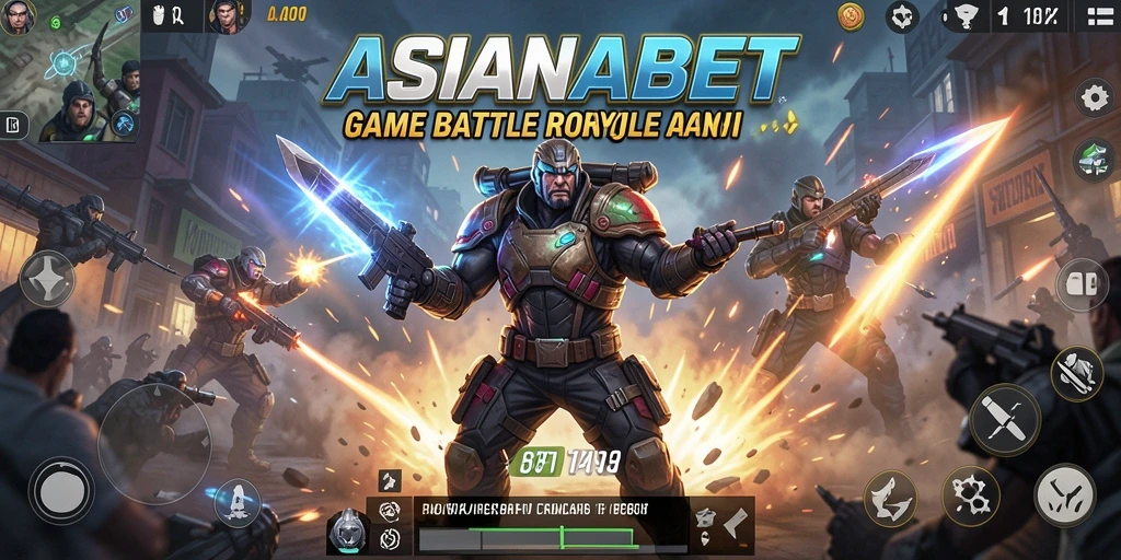 Screenshot ASIANABET menampilkan momen intens dalam pertempuran Battle Royale.