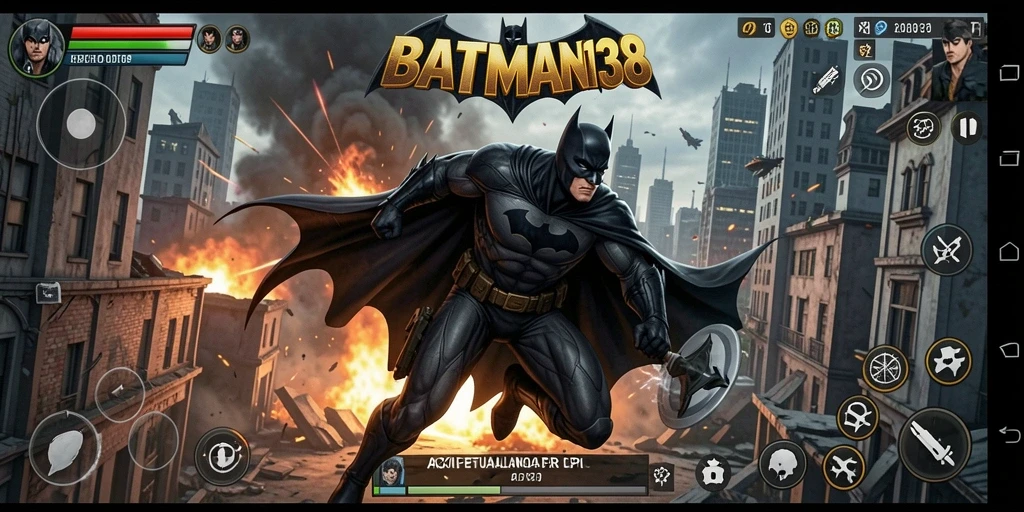 Tampilan gameplay intens dari BATMAN138 saat bertarung melawan musuh.