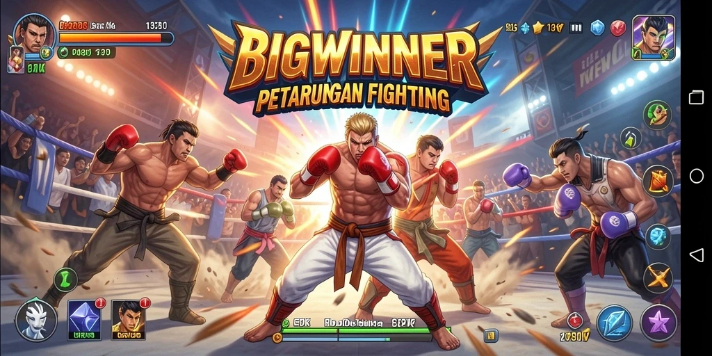 Gameplay seru dalam aksi pertarungan karakter di BIGWINNER.