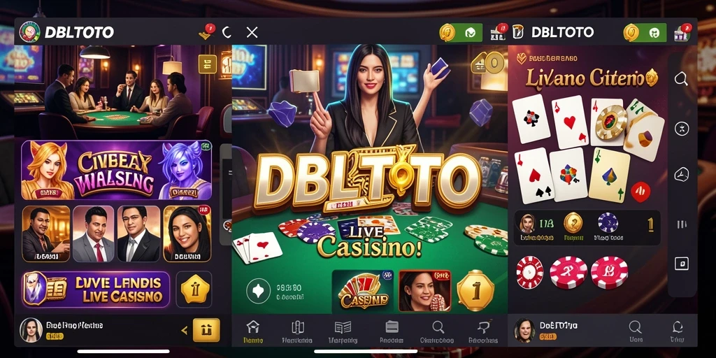 Screenshot gameplay DBLTOTO yang menampilkan suasana kasino nyata.