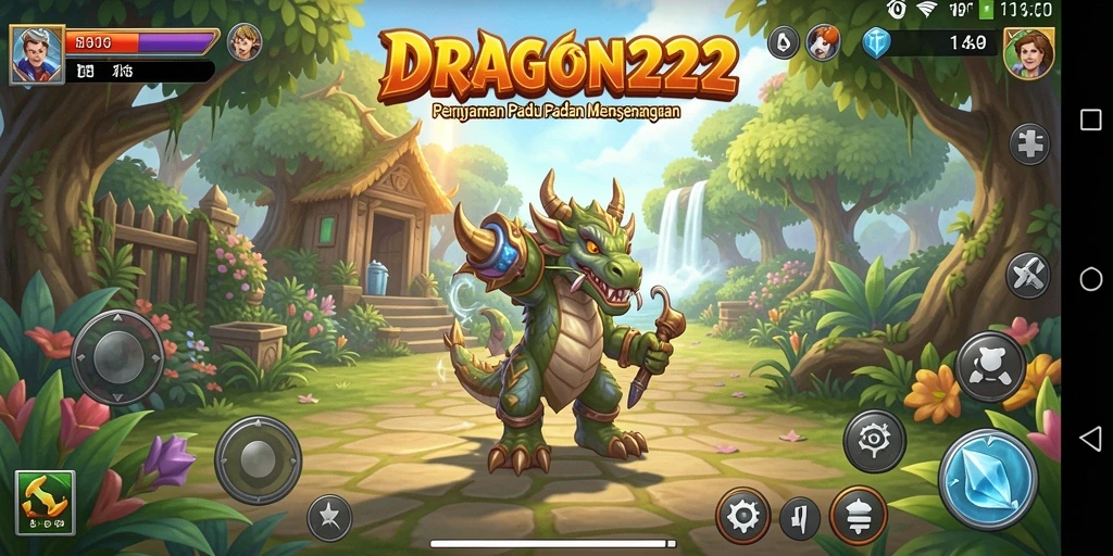 Screenshot gameplay DRAGON222 menampilkan serunya mencocokkan permata.
