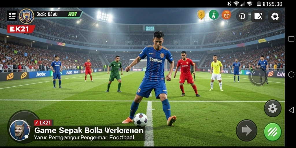 Screenshot LK21 menampilkan aksi seru dalam permainan sepak bola.