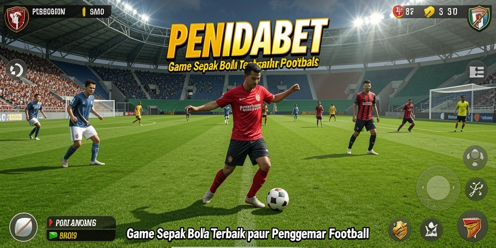 Tampilan screenshot PENIDABET dengan aksi seru di lapangan sepak bola.