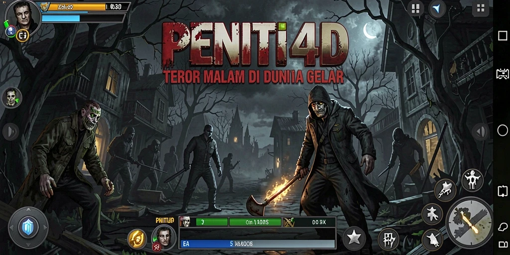 Tampilan gameplay mengerikan dari PENITI4D dengan efek suara menyeramkan.