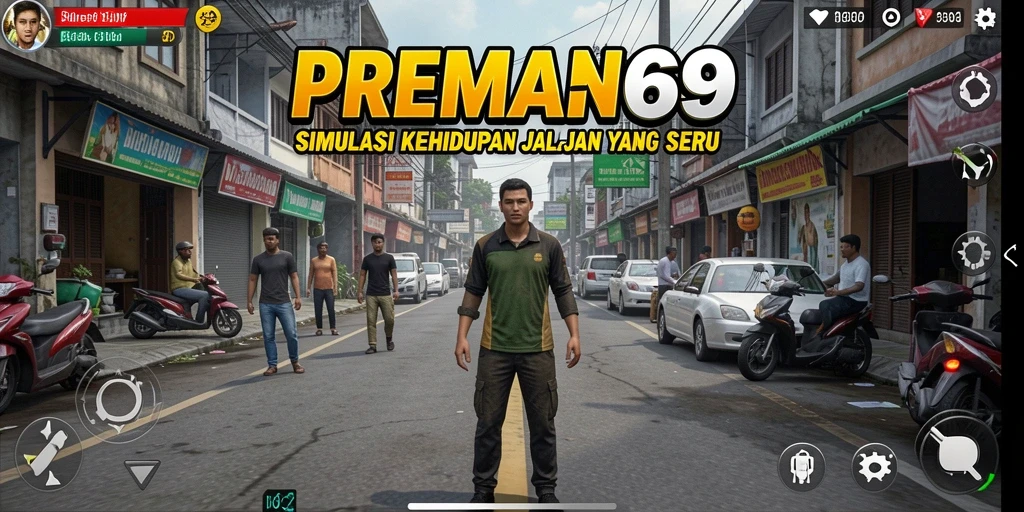 Tampilan gameplay menarik di PREMAN69 dengan interaksi karakter yang dinamis.