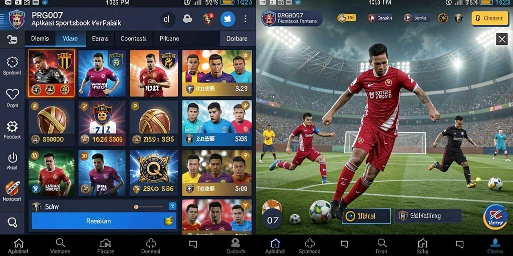 Tampilan antarmuka pengguna PRG007 saat bermain sportsbook.