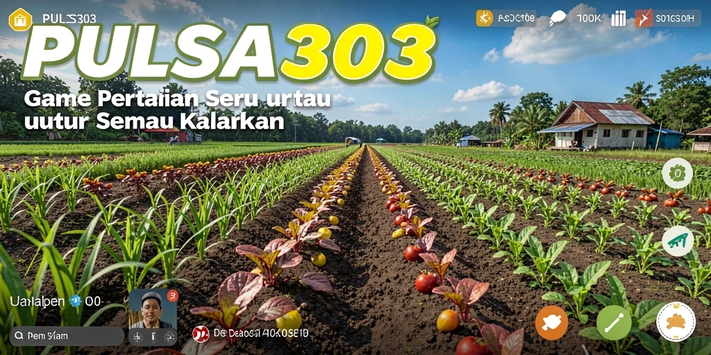 Screenshot permainan PULSA303 menunjukkan aktivitas bertani yang seru.