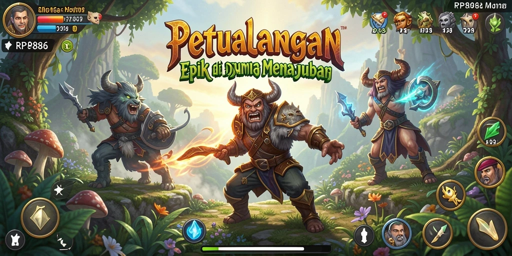 Tampilan gameplay RP886 yang penuh aksi dan petualangan.