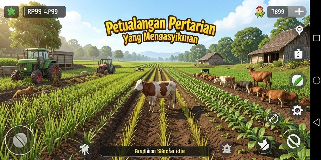 Tampilan screenshot RP99 menunjukkan saat panen yang menggembirakan.