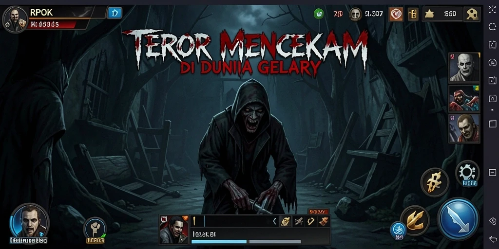 Screenshot gameplay menakutkan di <strong>RPOK</strong>, menunjukkan suasana Horror yang kental.