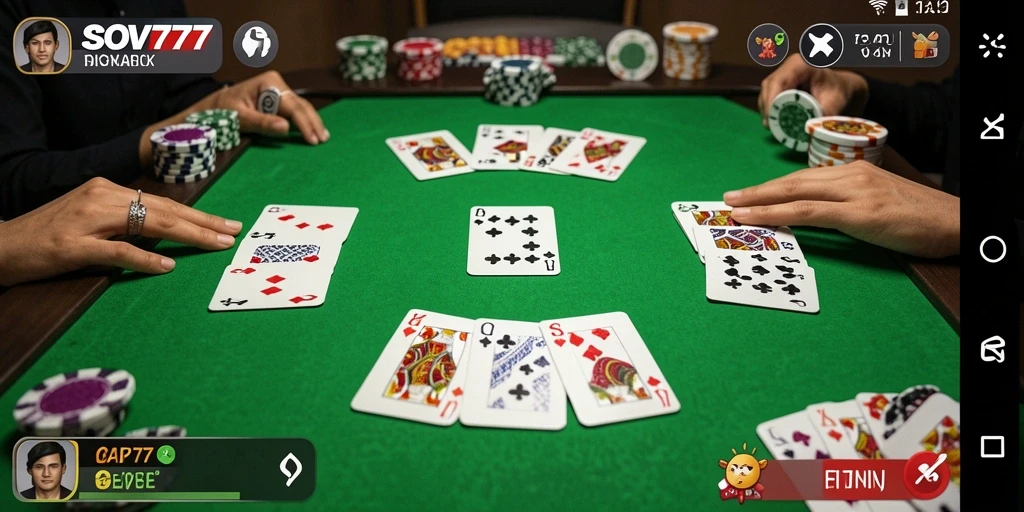 Screenshot gameplay SOV777 yang menampilkan keseruan bermain Gaple.
