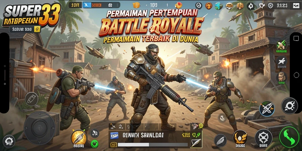 Tangkapan layar dari gameplay Battle Royale yang mendebarkan.